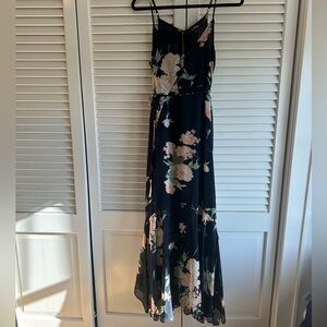 Blue Floral Semi Formal Dress